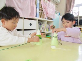クリスマスツリーを作ったよ🎄(3歳児)